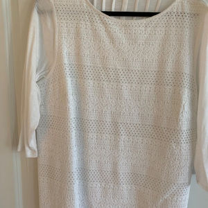 White 3/4 sleeve J Jill top